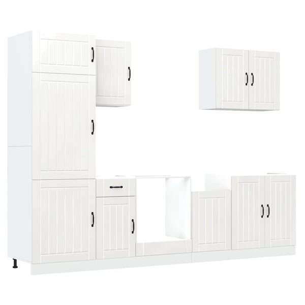 7-teiliges Küchenschrank-Set Weiß