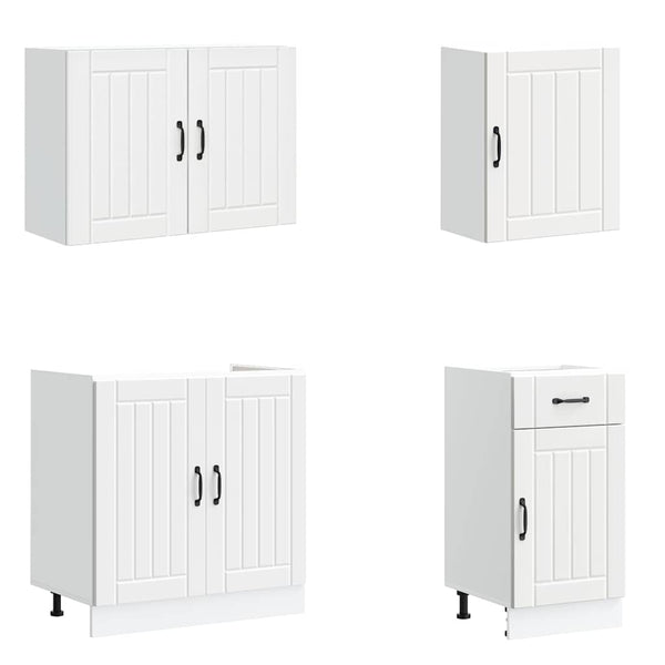 7-teiliges Küchenschrank-Set Weiß