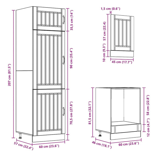 7-teiliges Küchenschrank-Set Weiß