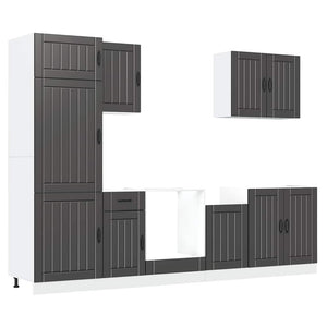 7-teiliges Küchenschrank-Set Lucca Schwarz