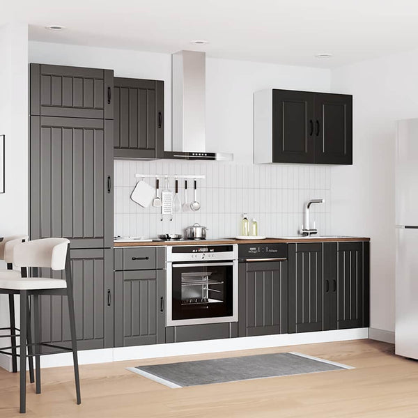 7-teiliges Küchenschrank-Set Lucca Schwarz