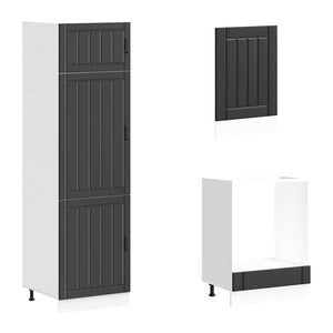 7-teiliges Küchenschrank-Set Lucca Schwarz