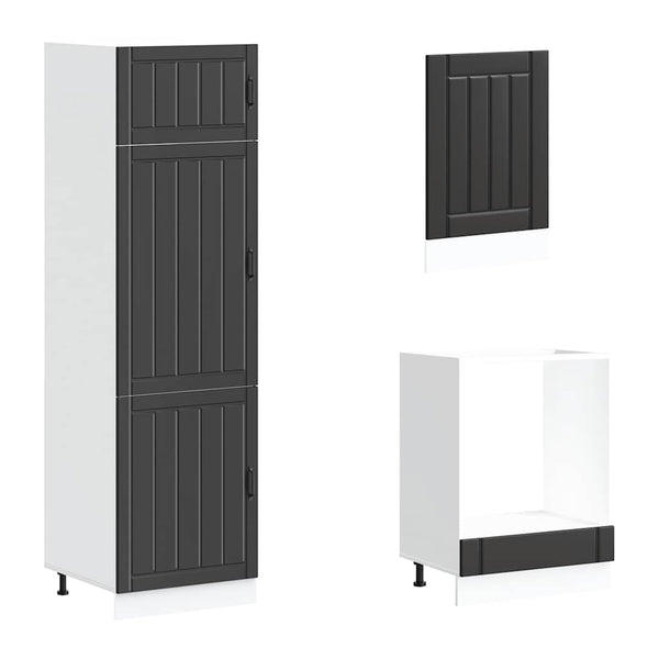 7-teiliges Küchenschrank-Set Lucca Schwarz
