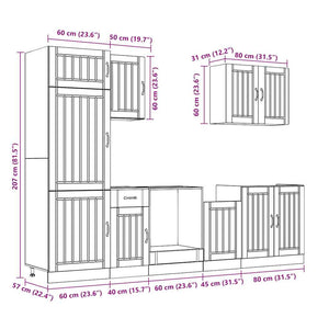 7-teiliges Küchenschrank-Set Lucca Schwarz