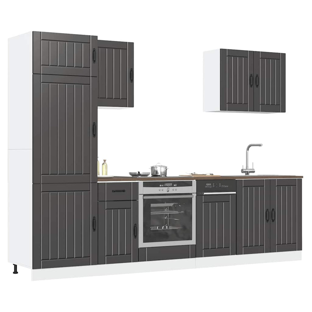 7-teiliges Küchenschrank-Set Lucca Schwarz