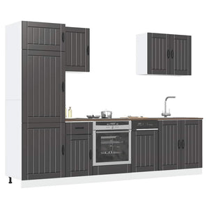 7-teiliges Küchenschrank-Set Lucca Schwarz