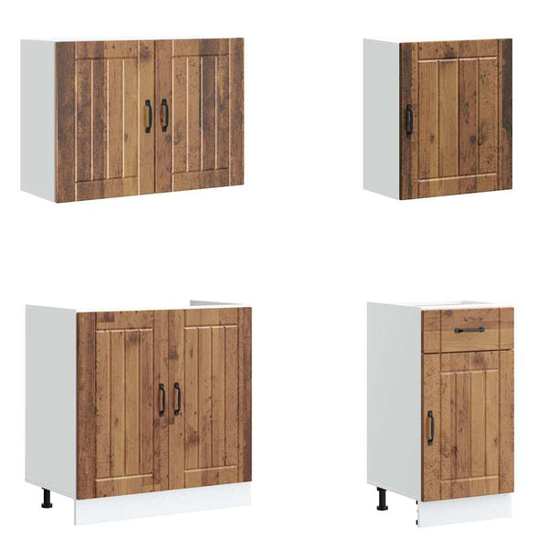 7-teiliges Küchenschrank-Set Altholz-Optik