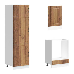 7-teiliges Küchenschrank-Set Altholz-Optik