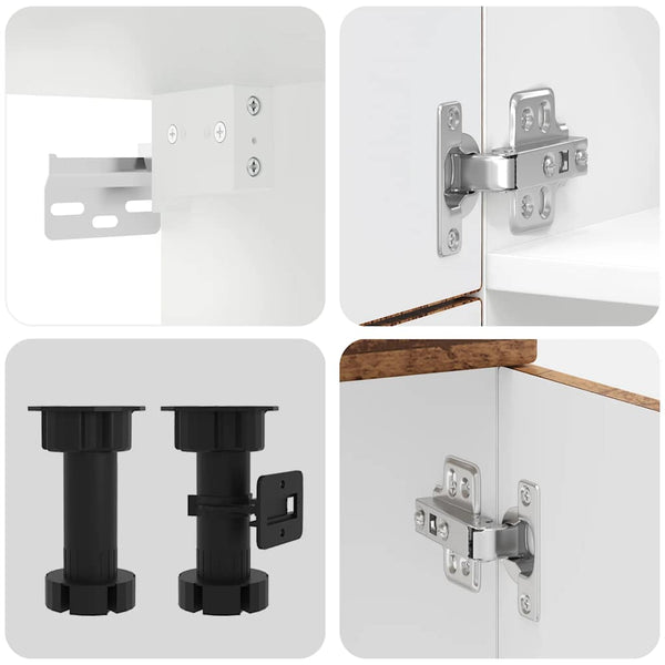 7-teiliges Küchenschrank-Set Altholz-Optik