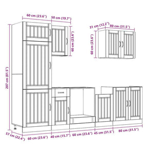 7-teiliges Küchenschrank-Set Altholz-Optik
