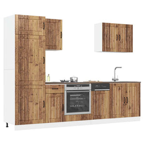 7-teiliges Küchenschrank-Set Altholz-Optik