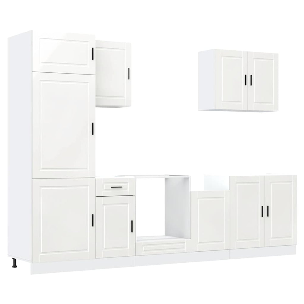 7-teiliges Küchenschrank-Set Hochglanz Weiß