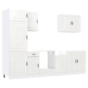 7-teiliges Küchenschrank-Set Hochglanz Weiß