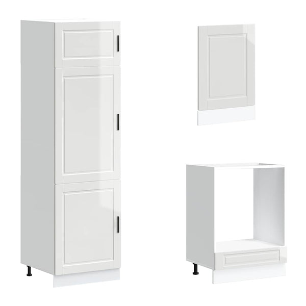 7-teiliges Küchenschrank-Set Hochglanz Weiß