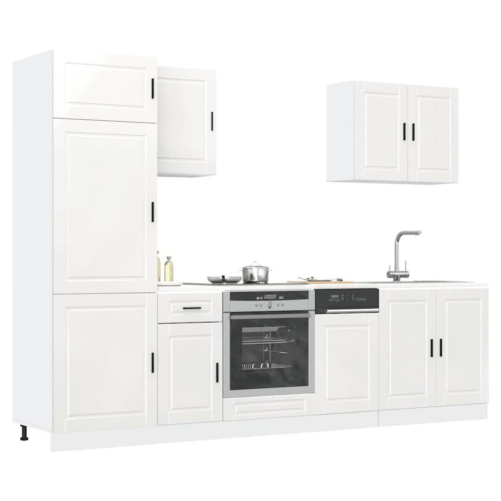 7-teiliges Küchenschrank-Set Hochglanz Weiß
