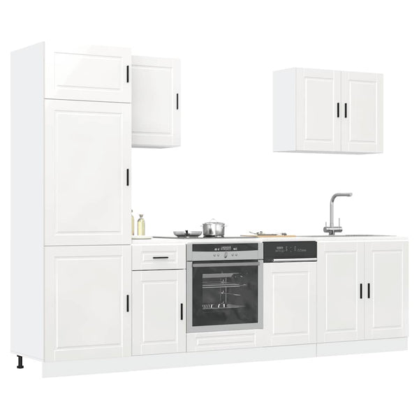 7-teiliges Küchenschrank-Set Hochglanz Weiß