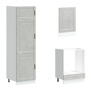 7-teiliges Küchenschrank-Set Betongrau