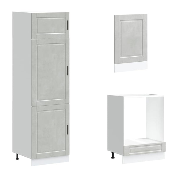 7-teiliges Küchenschrank-Set Betongrau