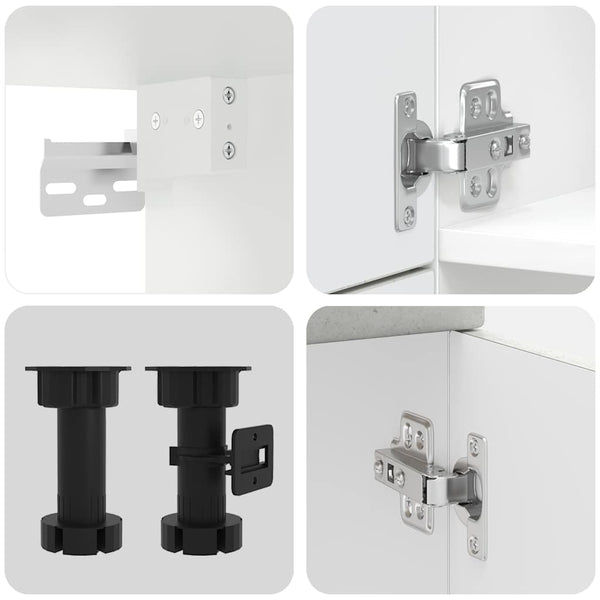 7-teiliges Küchenschrank-Set Betongrau