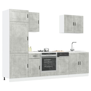 7-teiliges Küchenschrank-Set Betongrau