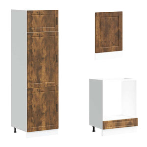 7-teiliges Küchenschrank-Set Räuchereiche