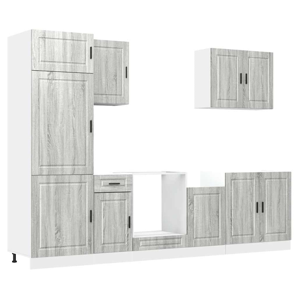 7-tlg Küchenschrank Set Grau Sonoma
