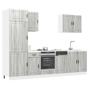 7-tlg Küchenschrank Set Grau Sonoma