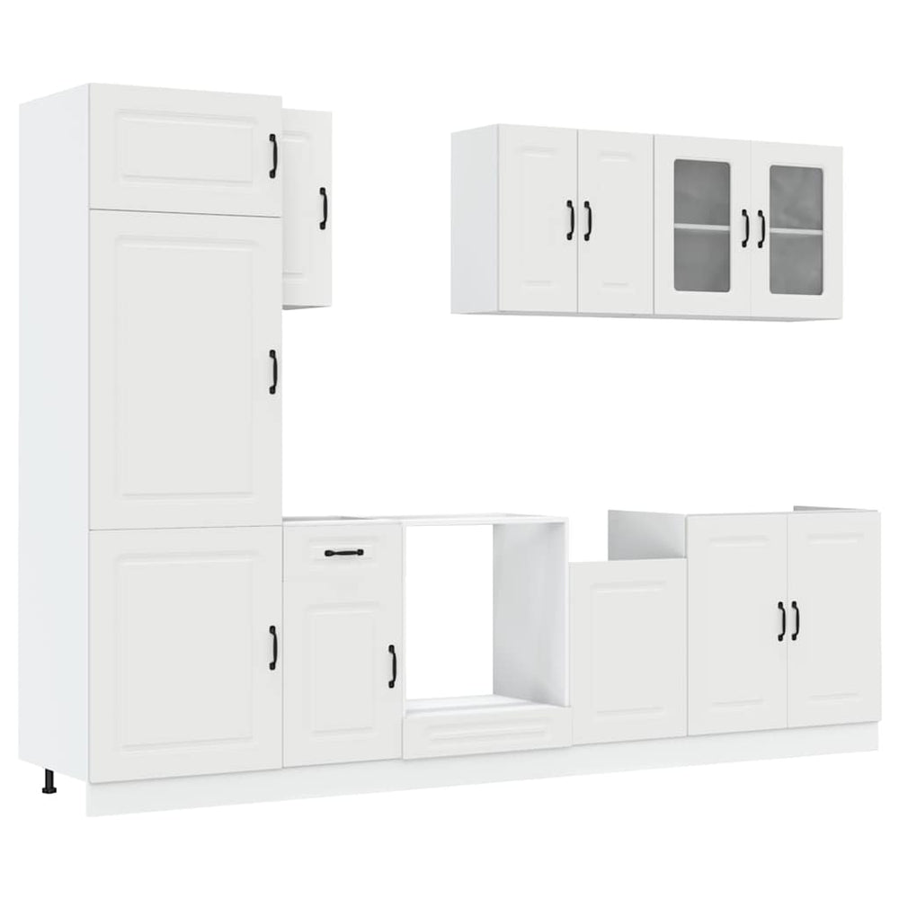8-tlg Küchenschrank Set Weiß