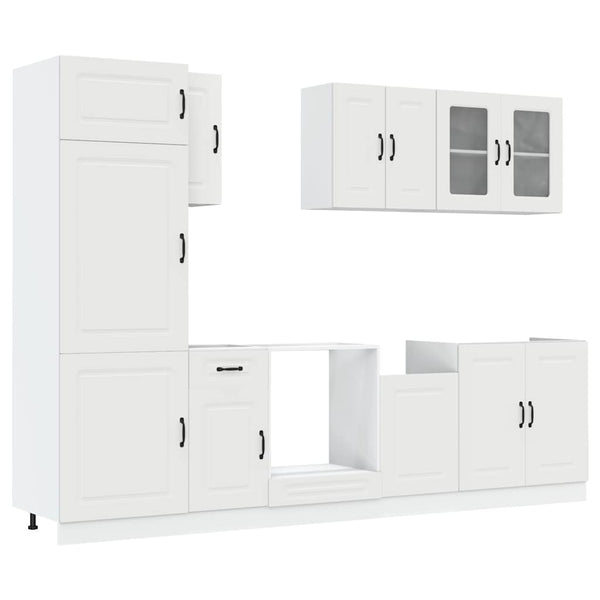 8-tlg Küchenschrank Set Weiß