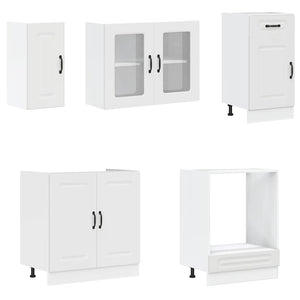 8-tlg Küchenschrank Set Weiß