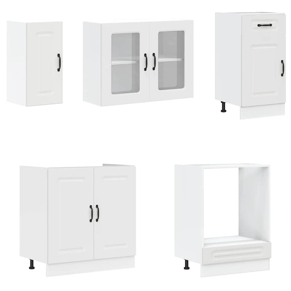 8-tlg Küchenschrank Set Weiß