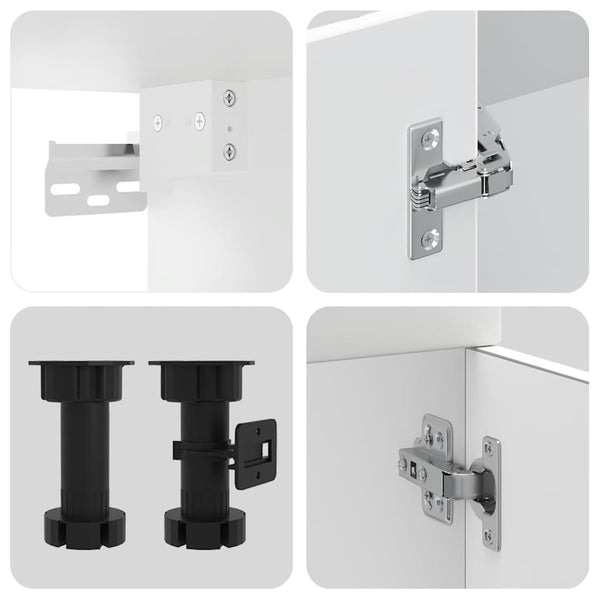 8-tlg Küchenschrank Set Weiß