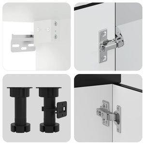 8-tlg Küchenschrank Set Schwarz