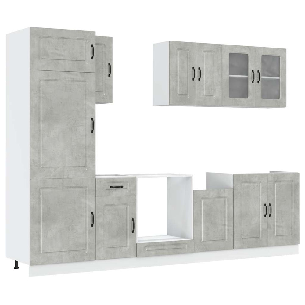 8-teiliges Küchenschrank-Set Betongrau