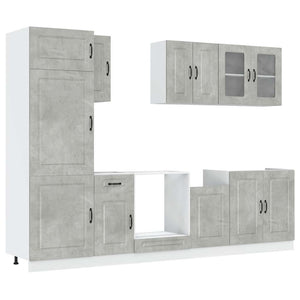 8-teiliges Küchenschrank-Set Betongrau