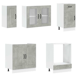 8-teiliges Küchenschrank-Set Betongrau