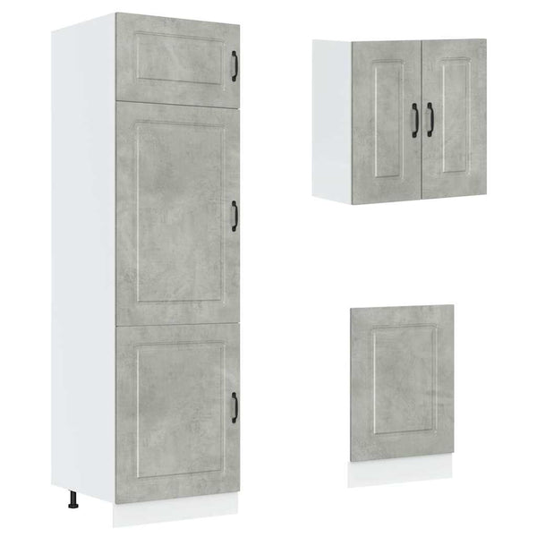 8-teiliges Küchenschrank-Set Betongrau