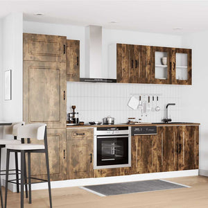 8-tlg Küchenschrank Set Räuchereiche