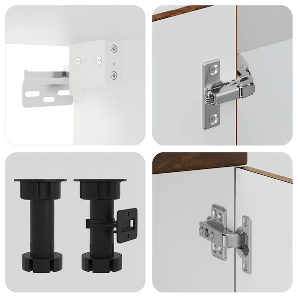 8-tlg Küchenschrank Set Räuchereiche