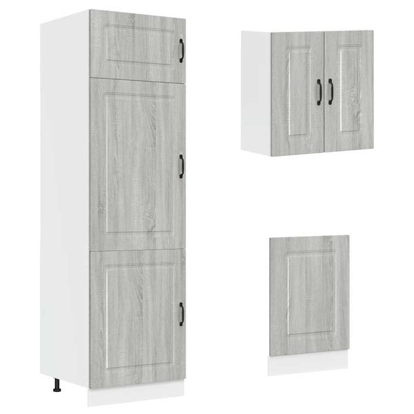 8-tlg Küchenschrank Set Grau Sonoma