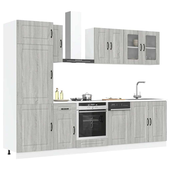 8-tlg Küchenschrank Set Grau Sonoma