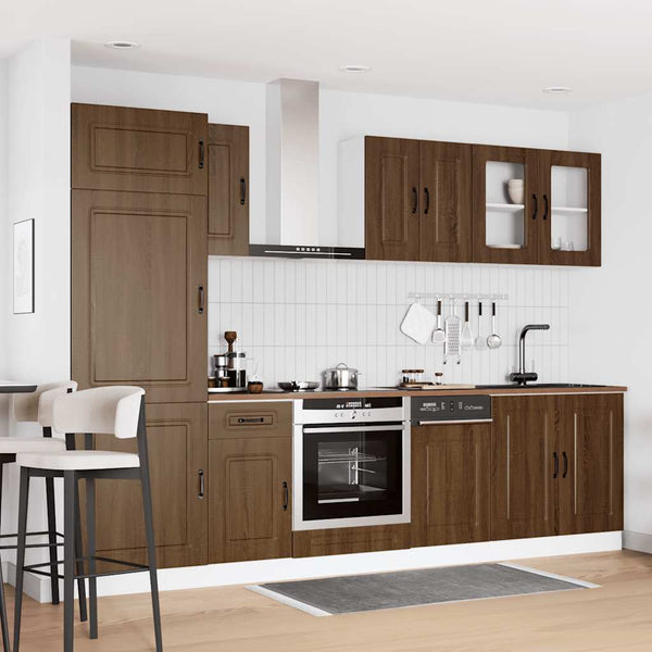 8-teiliges Küchenschrank-Set Braun Eiche