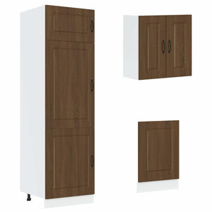 8-teiliges Küchenschrank-Set Braun Eiche