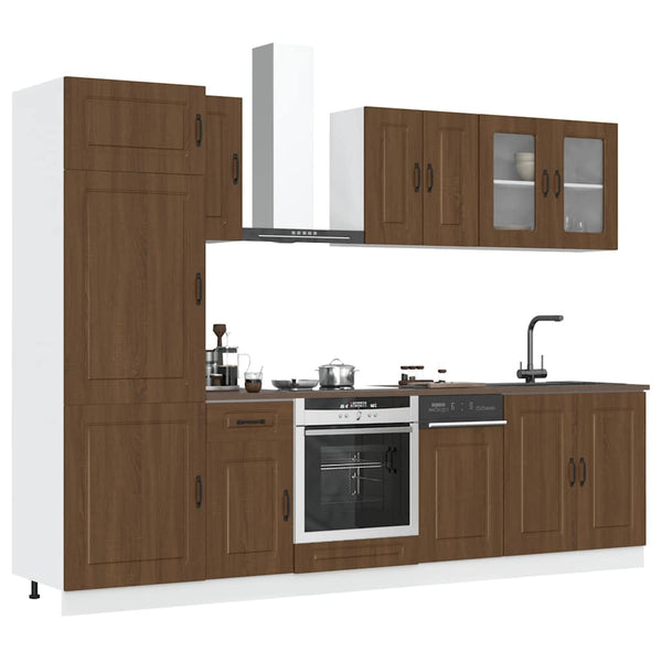 8-teiliges Küchenschrank-Set Braun Eiche