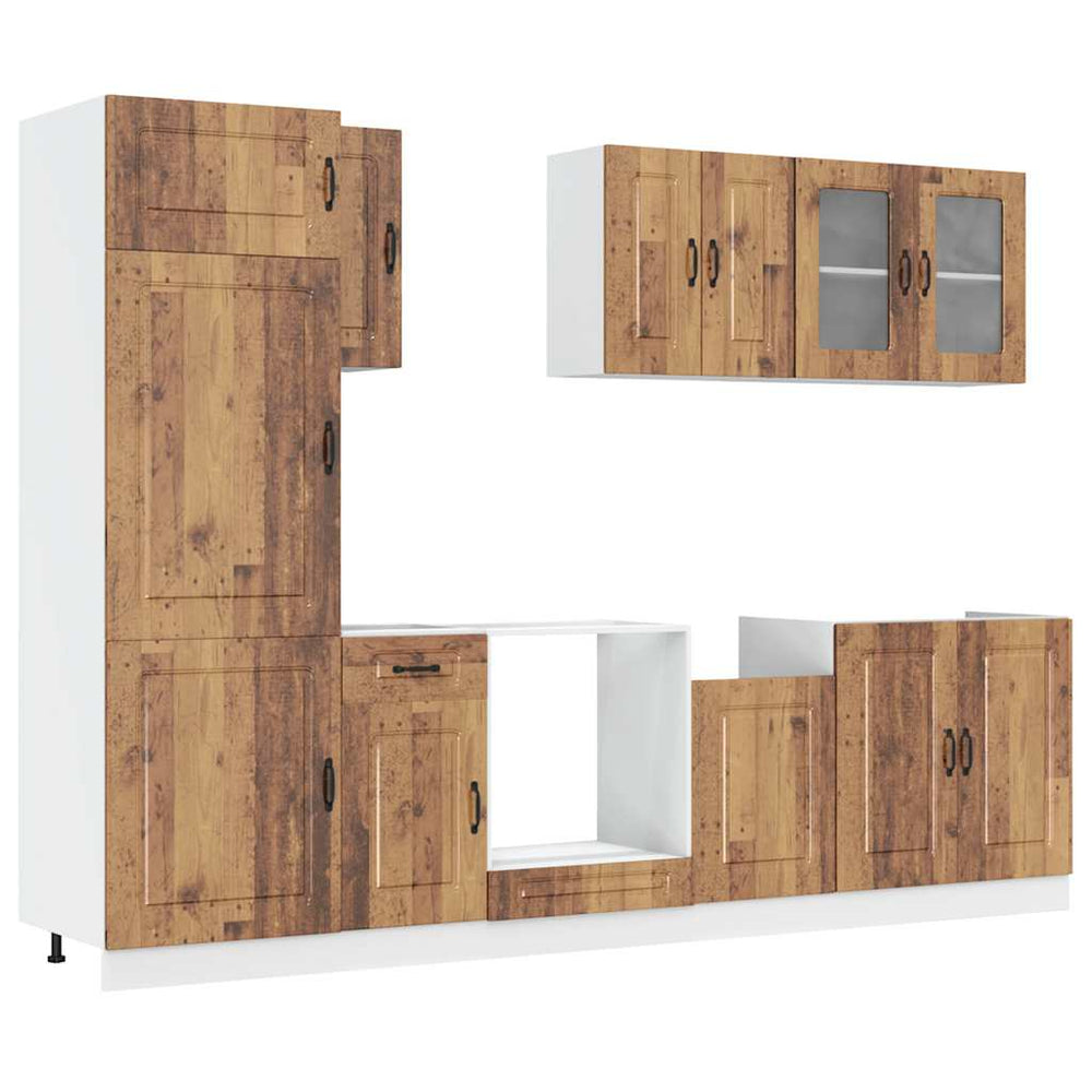 8-tlg Küchenschrank-Set Altholz-Optik