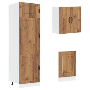 8-tlg Küchenschrank-Set Altholz-Optik