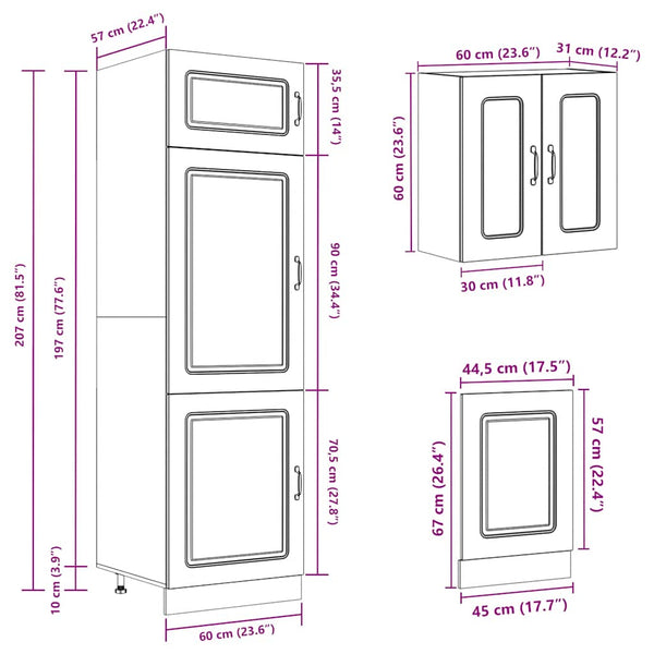 8-tlg Küchenschrank-Set Altholz-Optik