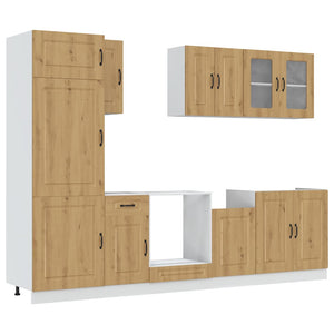 8-tlg Küchenschrank Set Artisan-Eiche