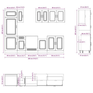 8-tlg Küchenschrank Set Artisan-Eiche
