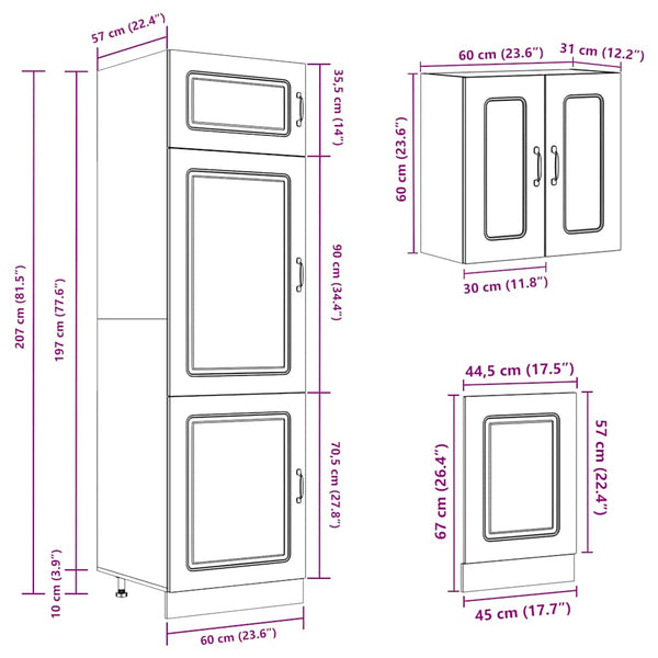 8-tlg Küchenschrank Set Artisan-Eiche
